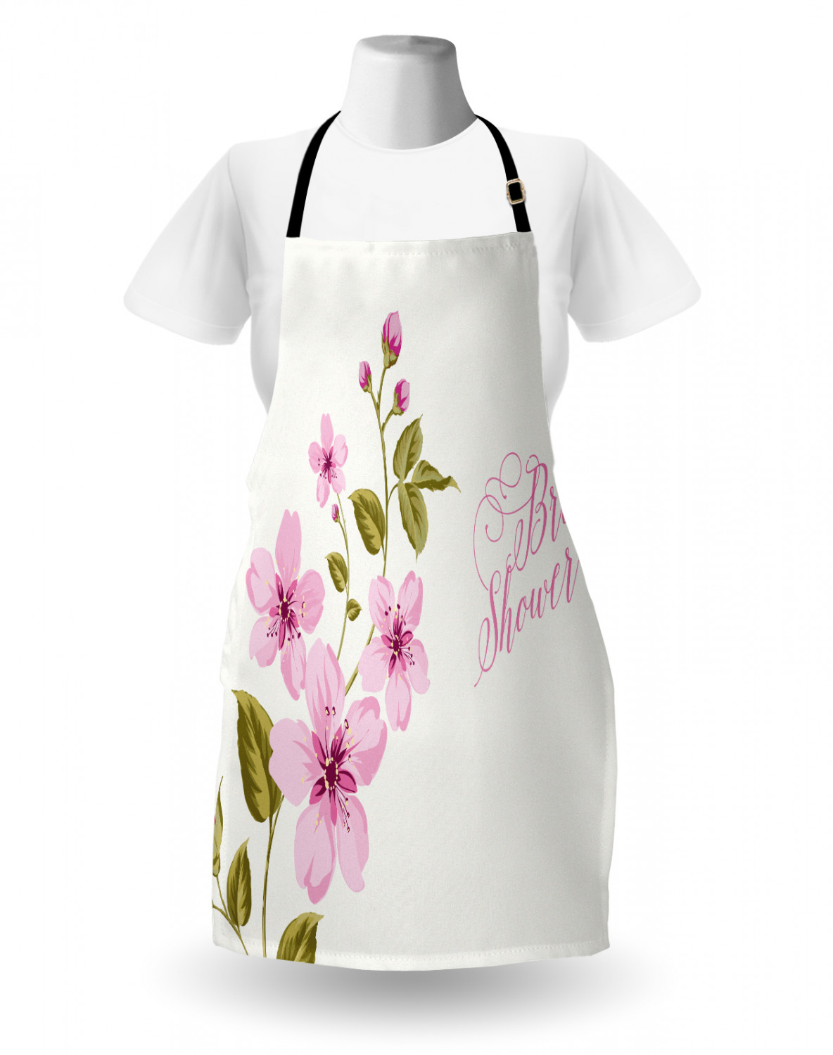 Ambesonne Pinkish Apron Unisex Kitchen Bib with Adjustable Neck Cooking Baking