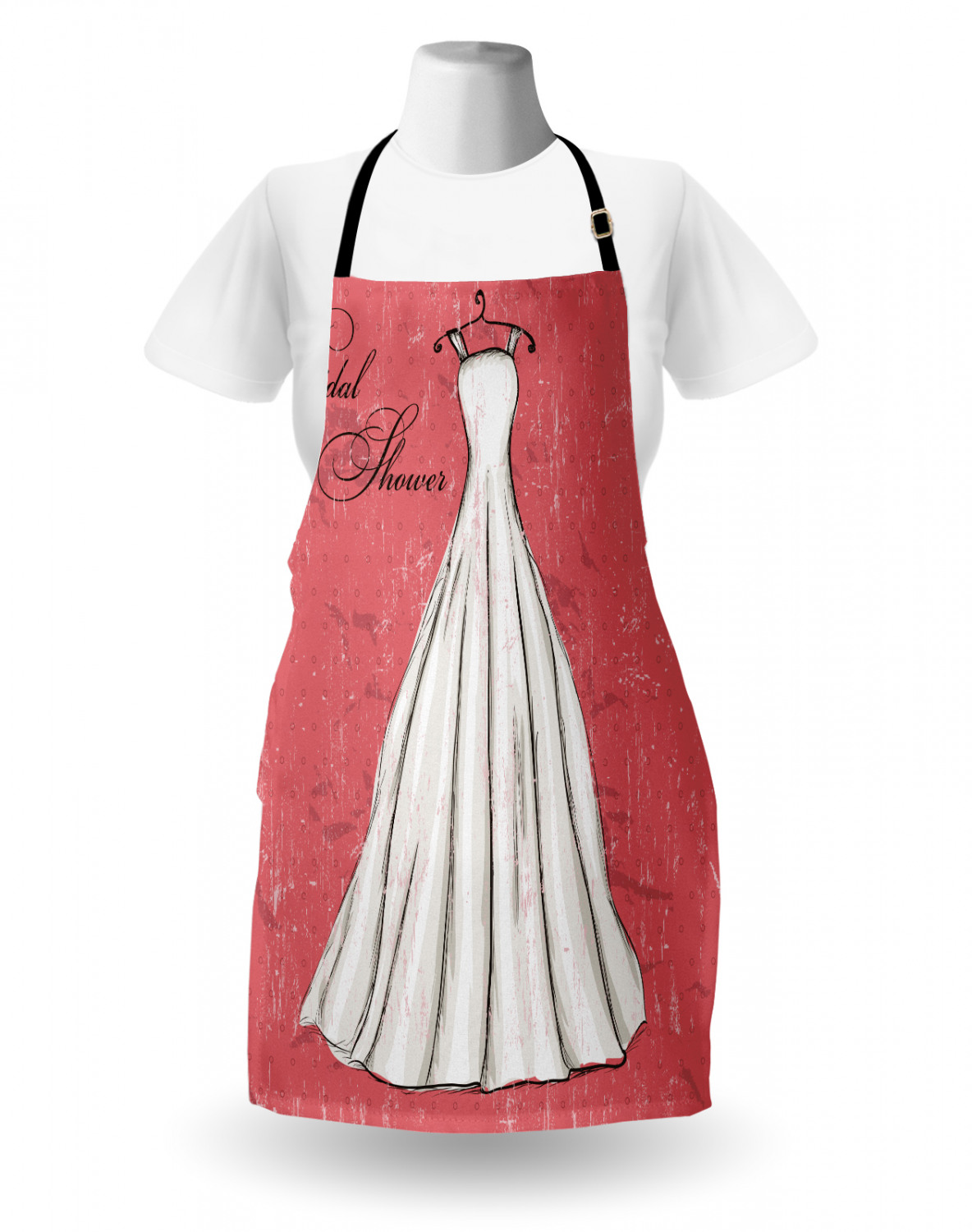 Wedding Apron Unisex Kitchen Bib with Adjustable Neck for Cooking Baking