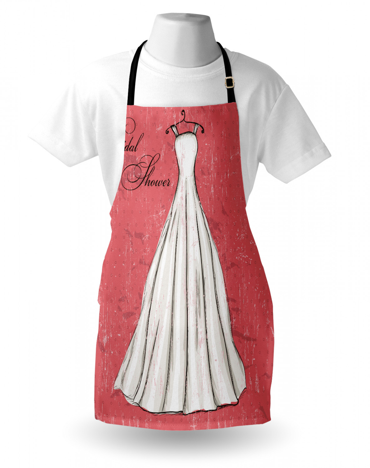 Wedding Apron Unisex Kitchen Bib with Adjustable Neck for Cooking Baking