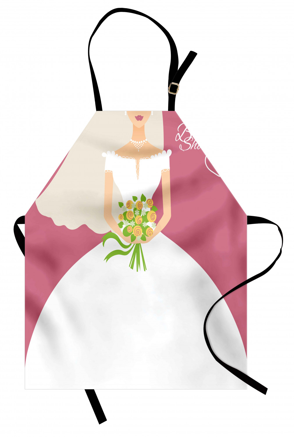 Wedding Apron Unisex Kitchen Bib with Adjustable Neck for Cooking Baking