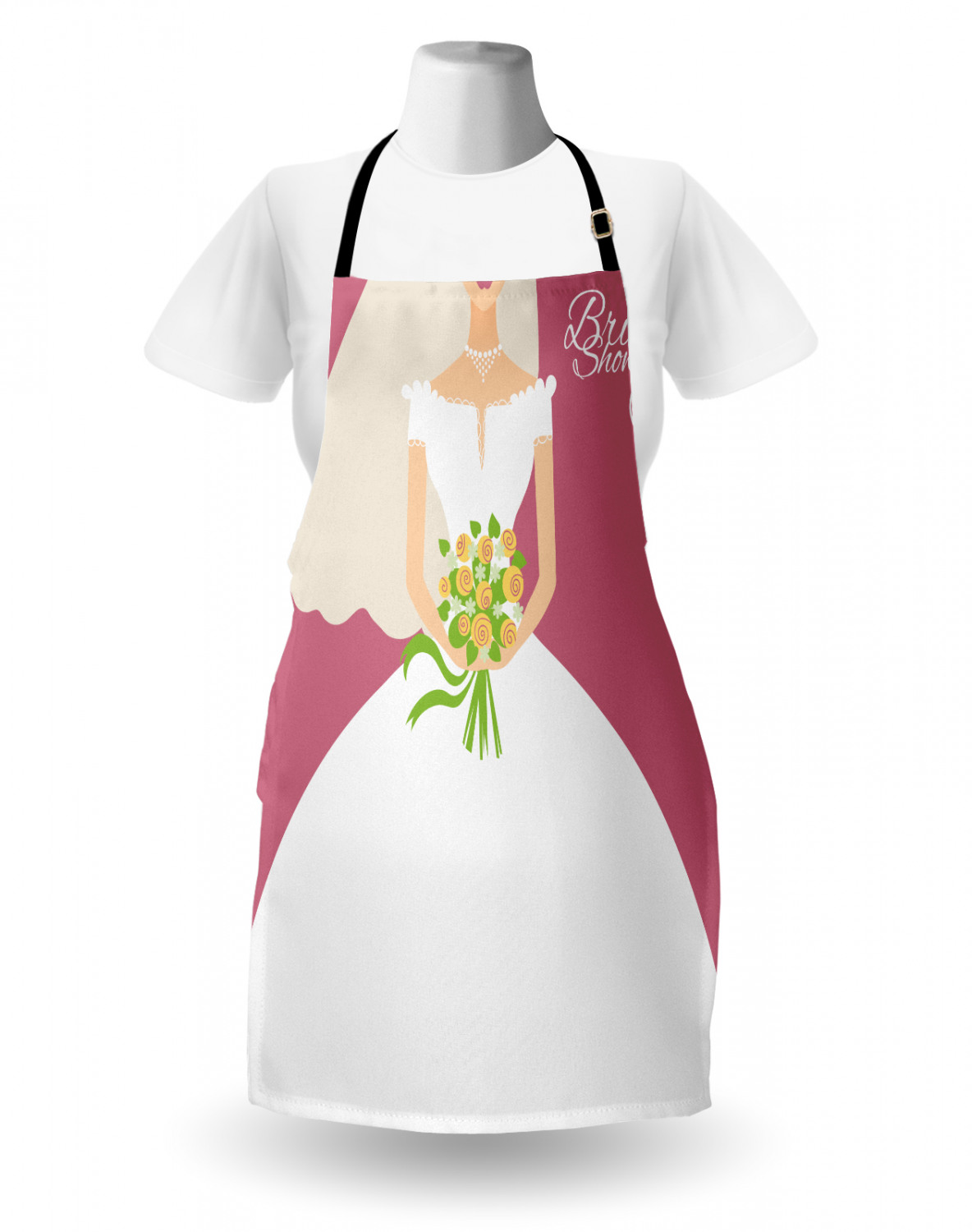 Wedding Apron Unisex Kitchen Bib with Adjustable Neck for Cooking Baking