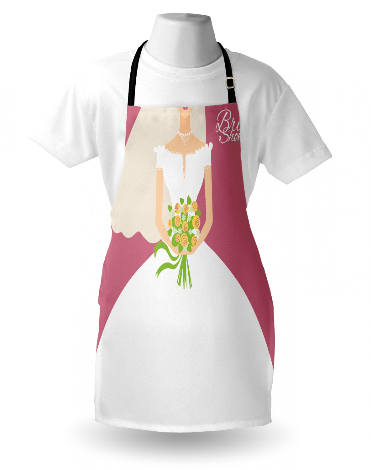 Wedding Apron Unisex Kitchen Bib with Adjustable Neck for Cooking Baking