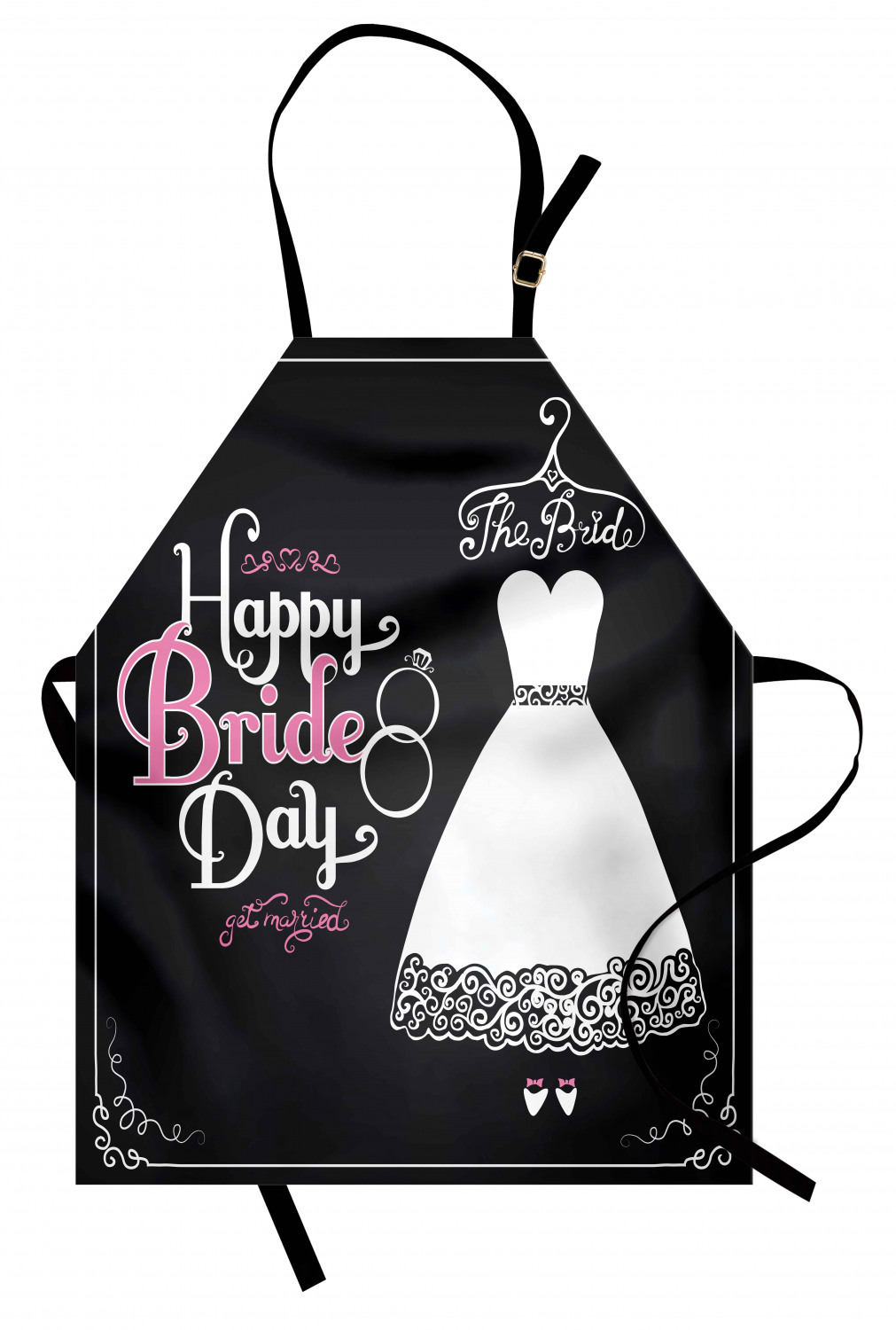 Wedding Apron Unisex Kitchen Bib with Adjustable Neck for Cooking Baking