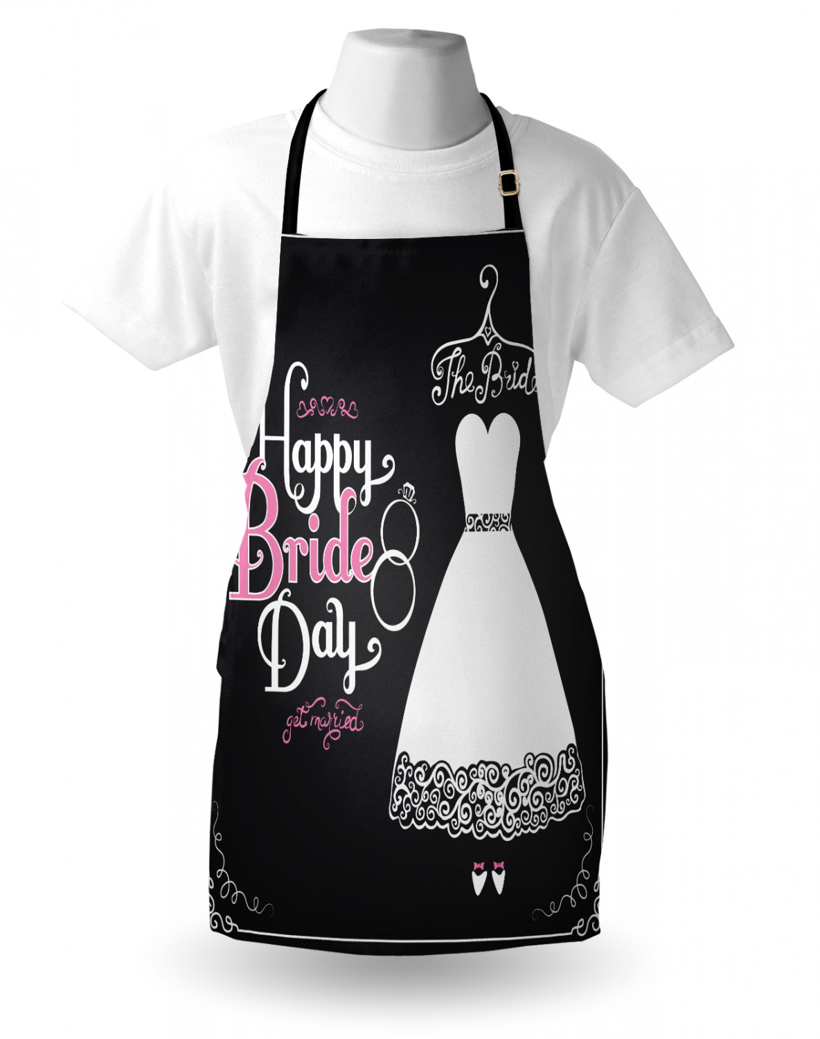 Wedding Apron Unisex Kitchen Bib with Adjustable Neck for Cooking Baking