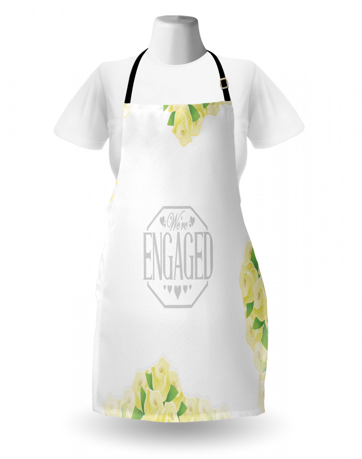 Wedding Apron Unisex Kitchen Bib with Adjustable Neck for Cooking Baking