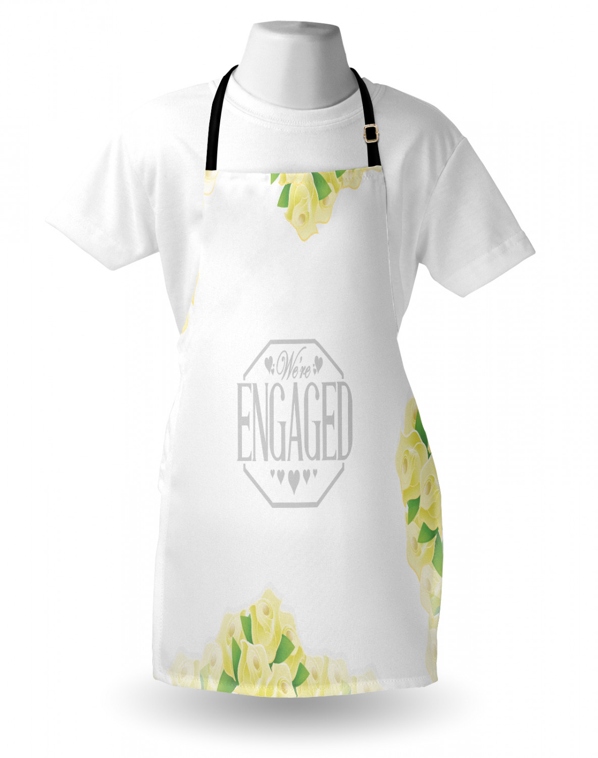 Wedding Apron Unisex Kitchen Bib with Adjustable Neck for Cooking Baking