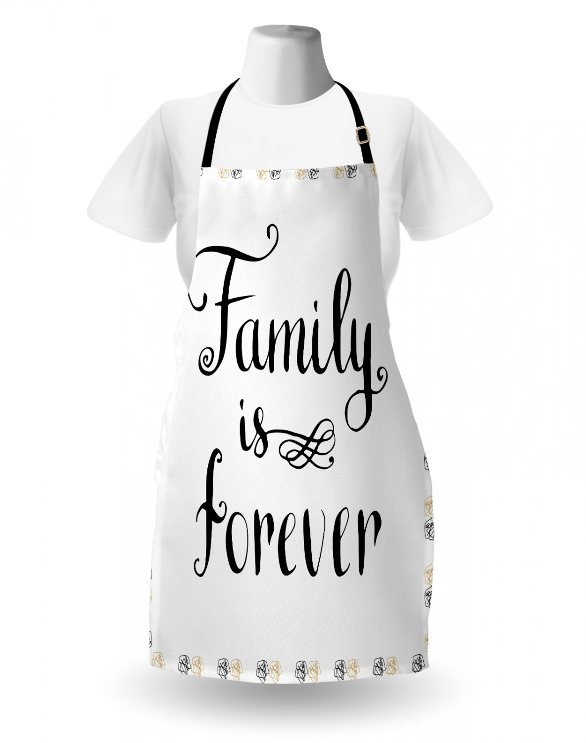 Ambesonne Retro Apron Unisex Kitchen Bib with Adjustable Neck Cooking Baking