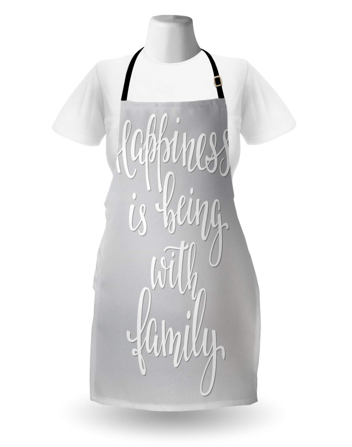 Ambesonne White Apron Unisex Kitchen Bib with Adjustable Neck Cooking Baking