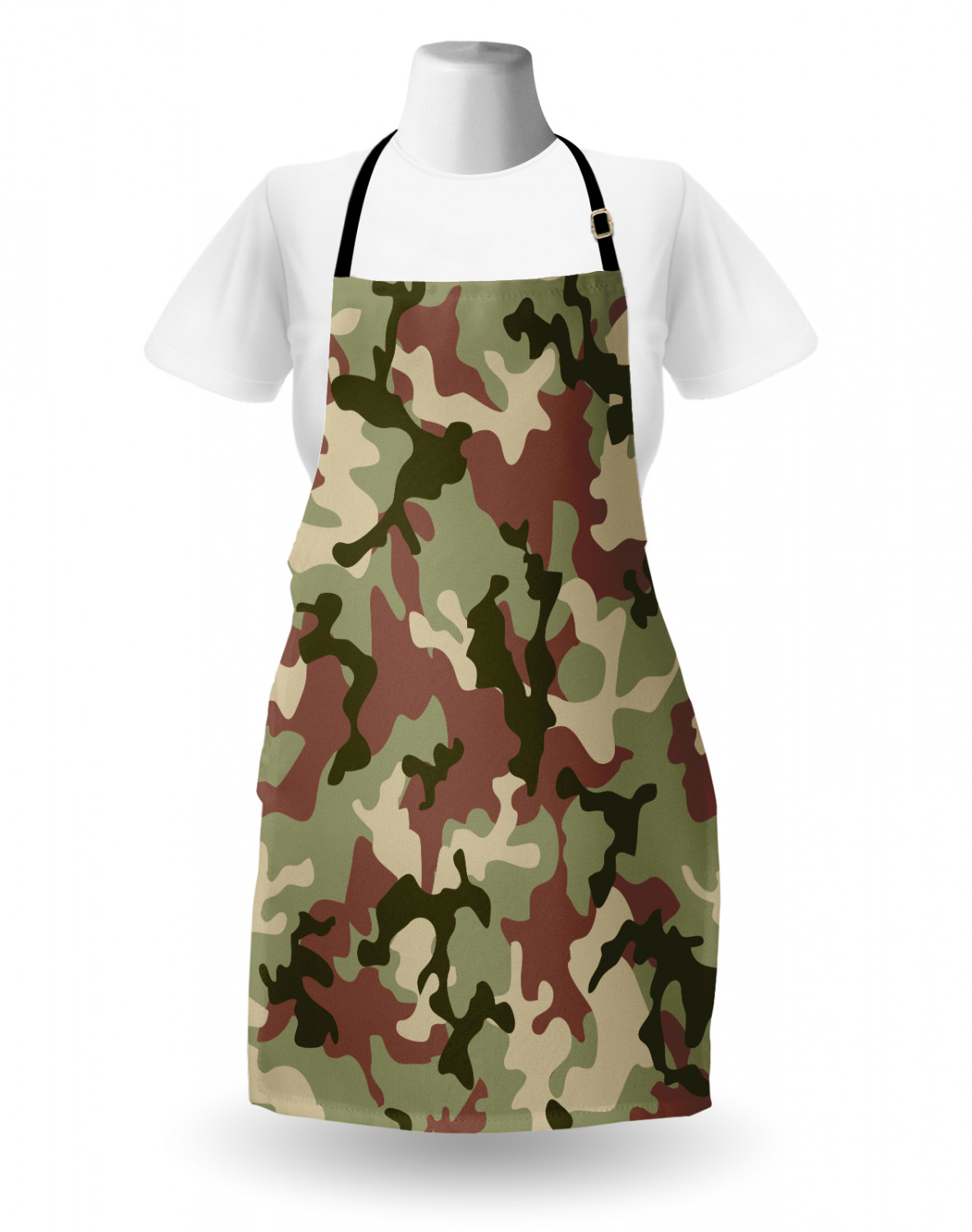 Camo Apron Unisex Kitchen Bib with Adjustable Neck Cooking Ambesonne | eBay