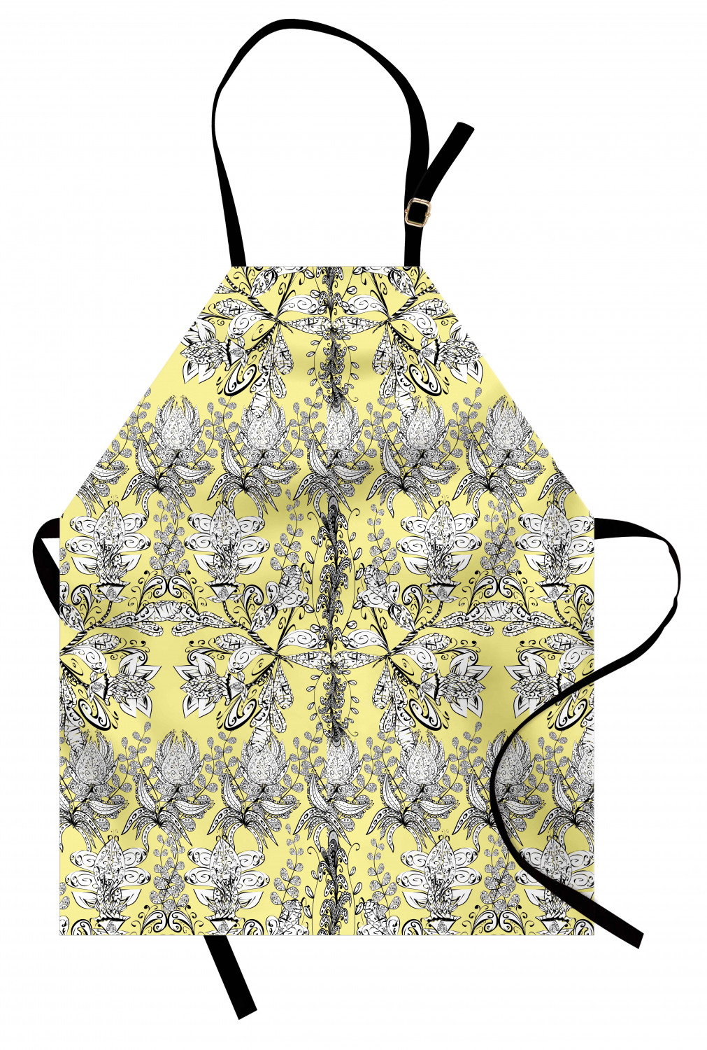 Ambesonne White Apron Unisex Kitchen Bib with Adjustable Neck Cooking Baking