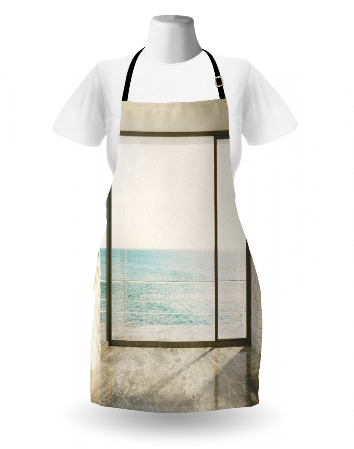 Ambesonne White Apron Unisex Kitchen Bib with Adjustable Neck Cooking Baking