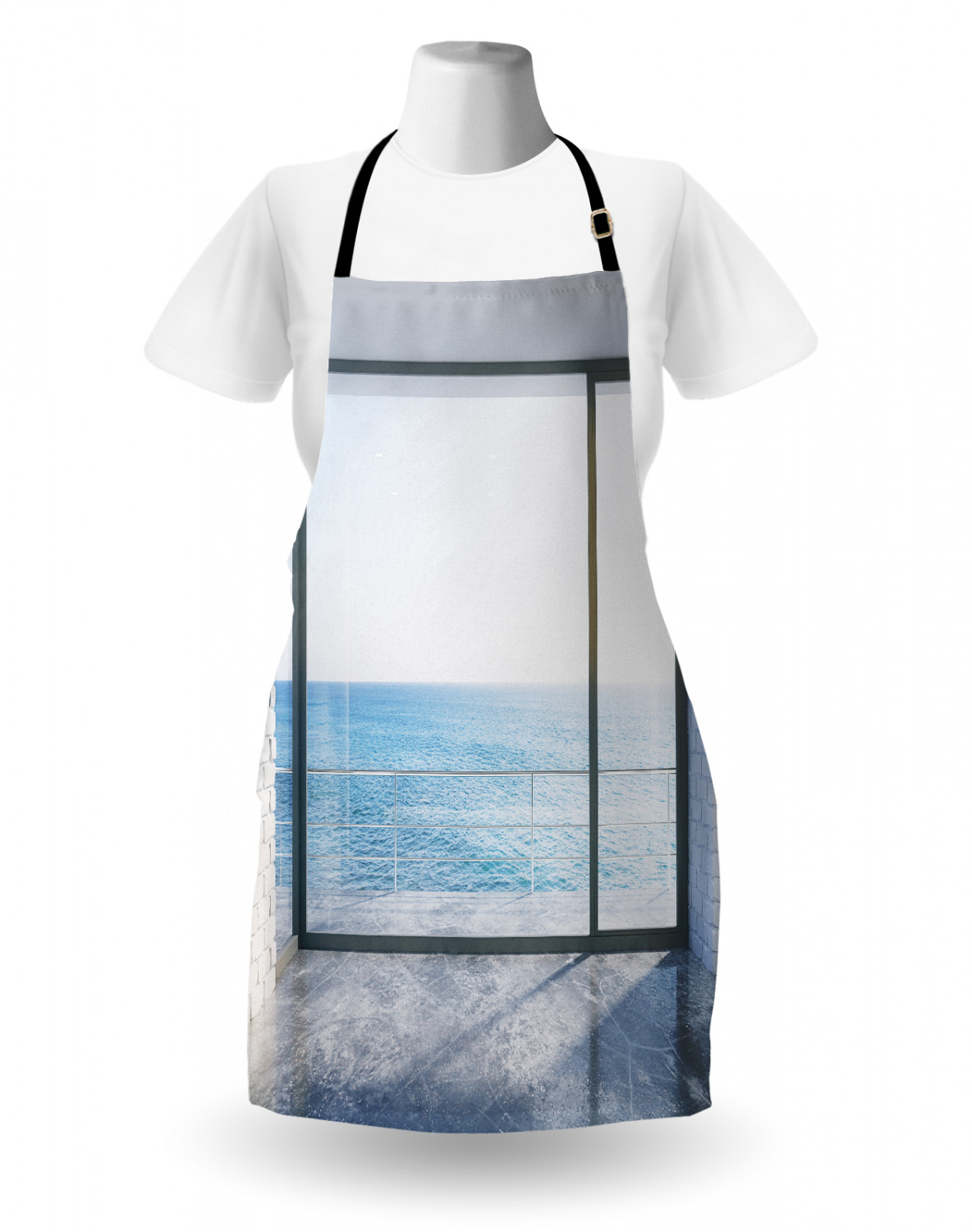 Ambesonne White Apron Unisex Kitchen Bib with Adjustable Neck Cooking Baking