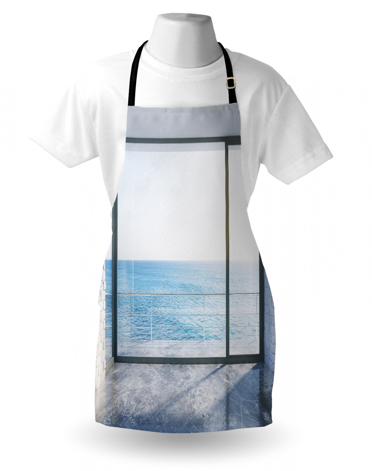 Ambesonne White Apron Unisex Kitchen Bib with Adjustable Neck Cooking Baking