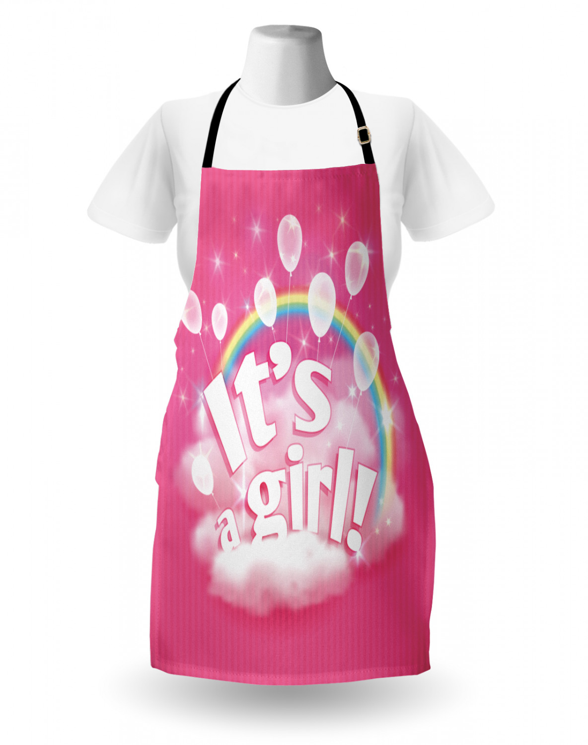 Ambesonne Pinkish Apron Unisex Kitchen Bib with Adjustable Neck Cooking Baking