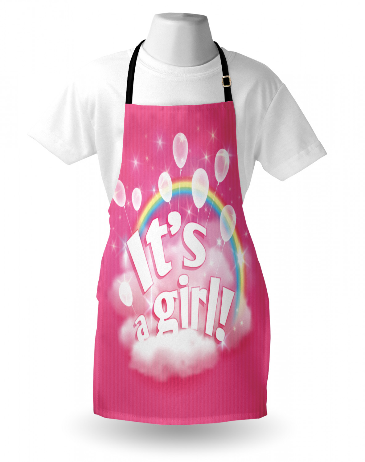 Ambesonne Pinkish Apron Unisex Kitchen Bib with Adjustable Neck Cooking Baking