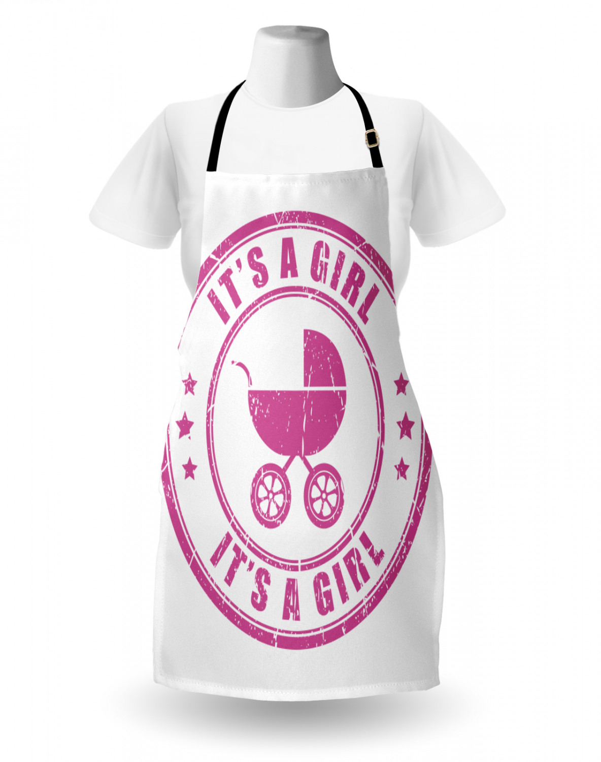 Ambesonne Pinkish Apron Unisex Kitchen Bib with Adjustable Neck Cooking Baking