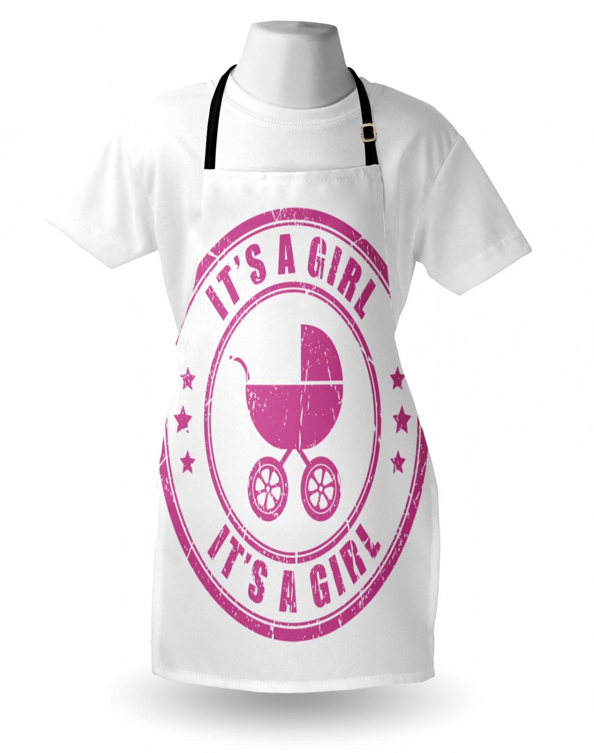 Ambesonne Pinkish Apron Unisex Kitchen Bib with Adjustable Neck Cooking Baking