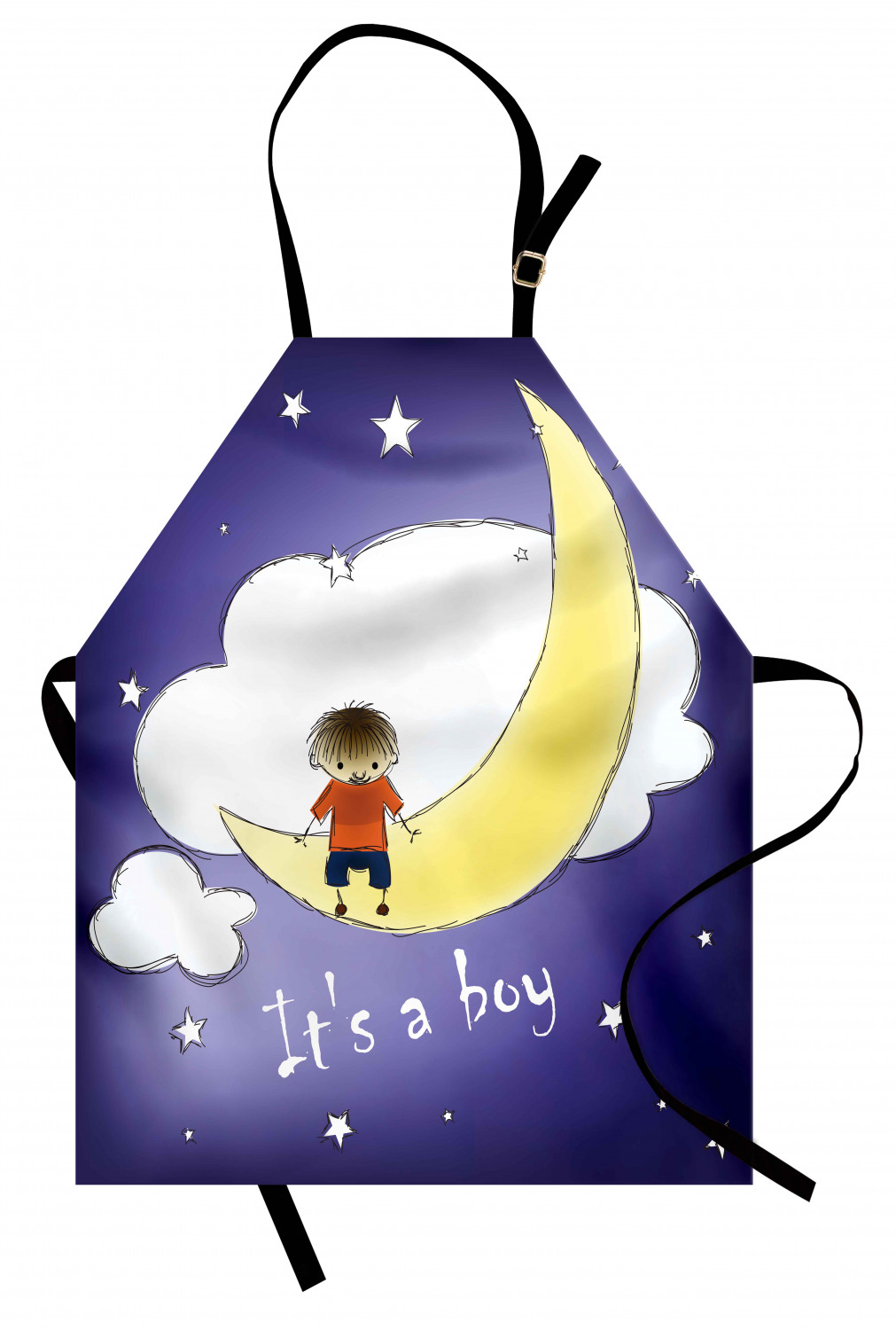 Ambesonne Moon Kids Apron Boys Girls Apron Bib Cooking & Painting