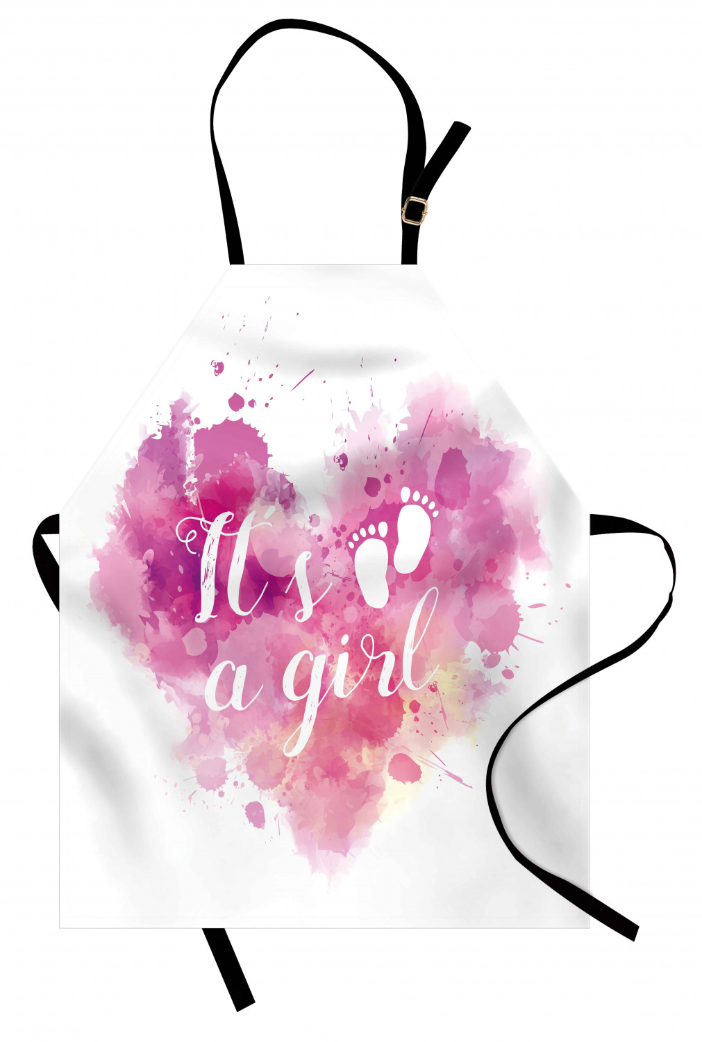 Ambesonne Pinkish Apron Unisex Kitchen Bib with Adjustable Neck Cooking Baking