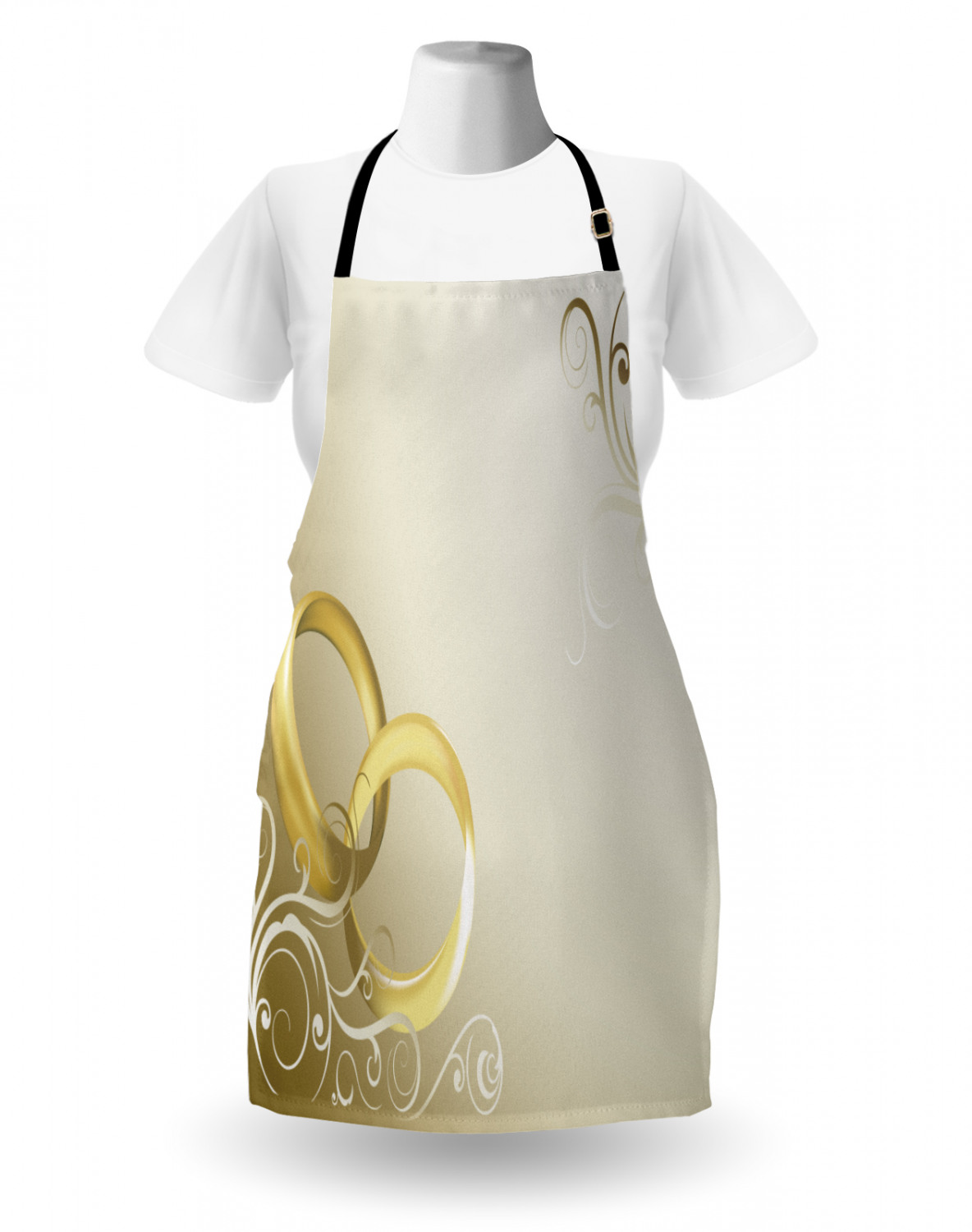 Wedding Apron Unisex Kitchen Bib with Adjustable Neck for Cooking Baking