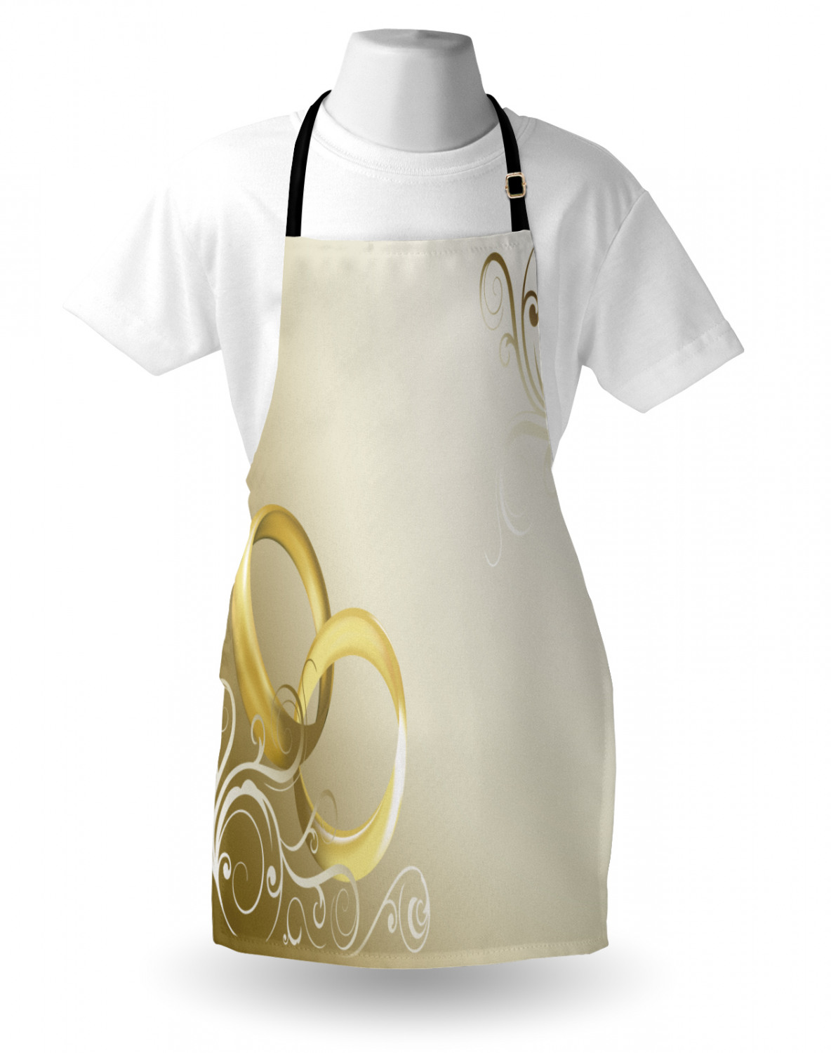 Wedding Apron Unisex Kitchen Bib with Adjustable Neck for Cooking Baking