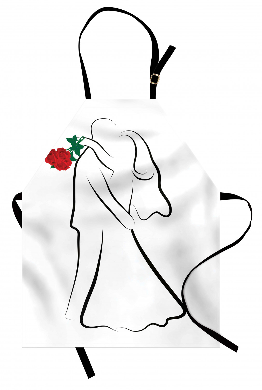 Ambesonne White Apron Unisex Kitchen Bib with Adjustable Neck Cooking Baking