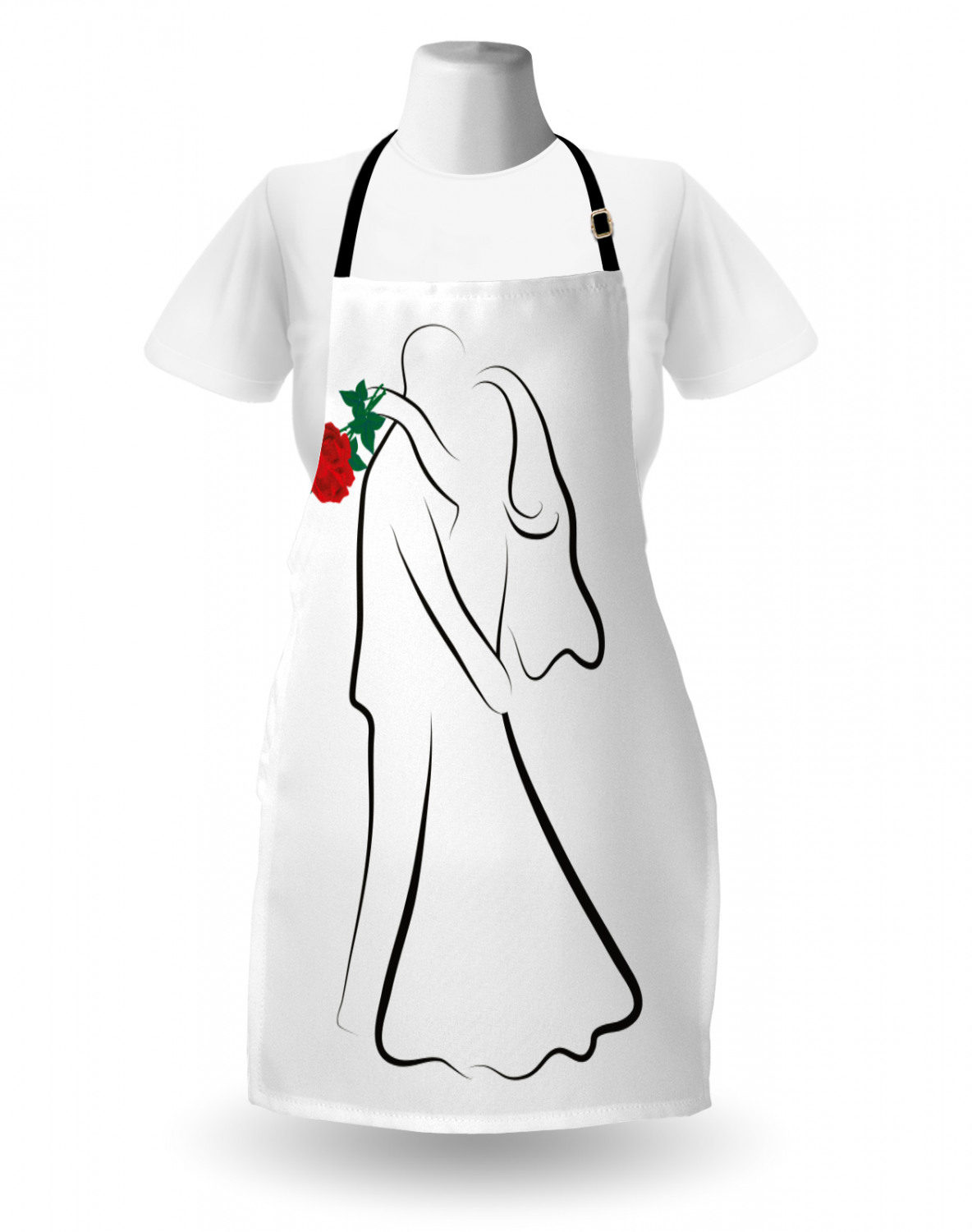 Ambesonne White Apron Unisex Kitchen Bib with Adjustable Neck Cooking Baking