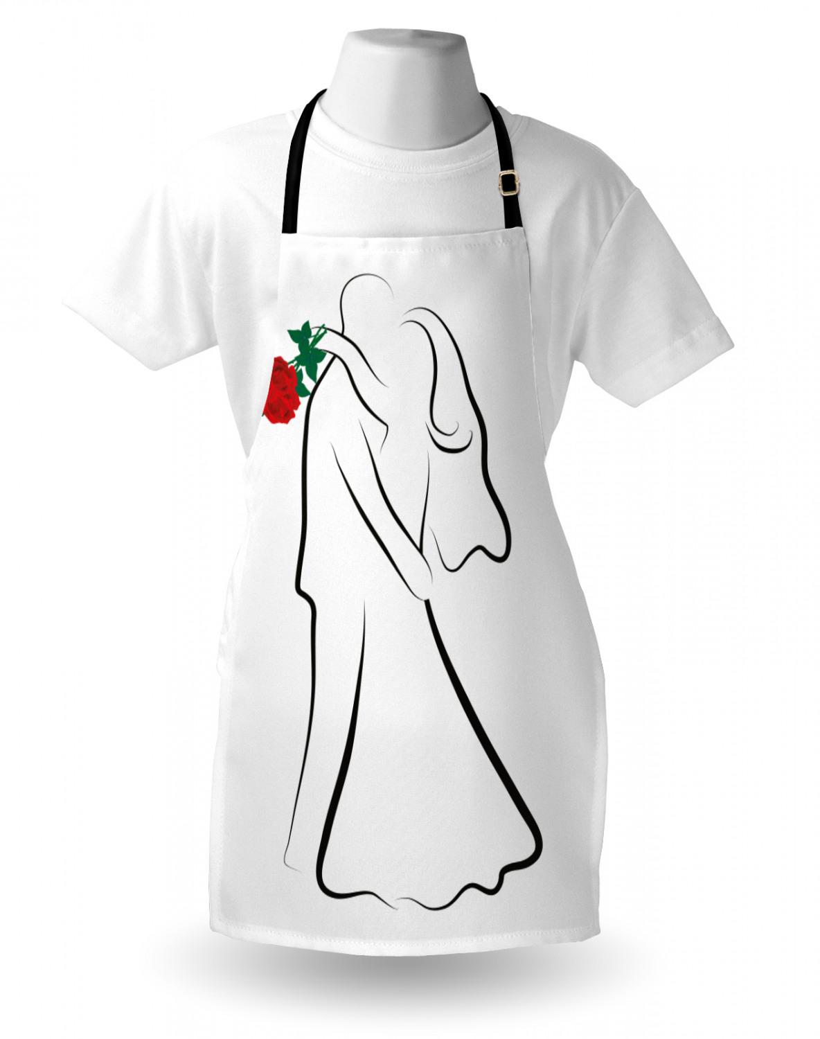 Ambesonne White Apron Unisex Kitchen Bib with Adjustable Neck Cooking Baking