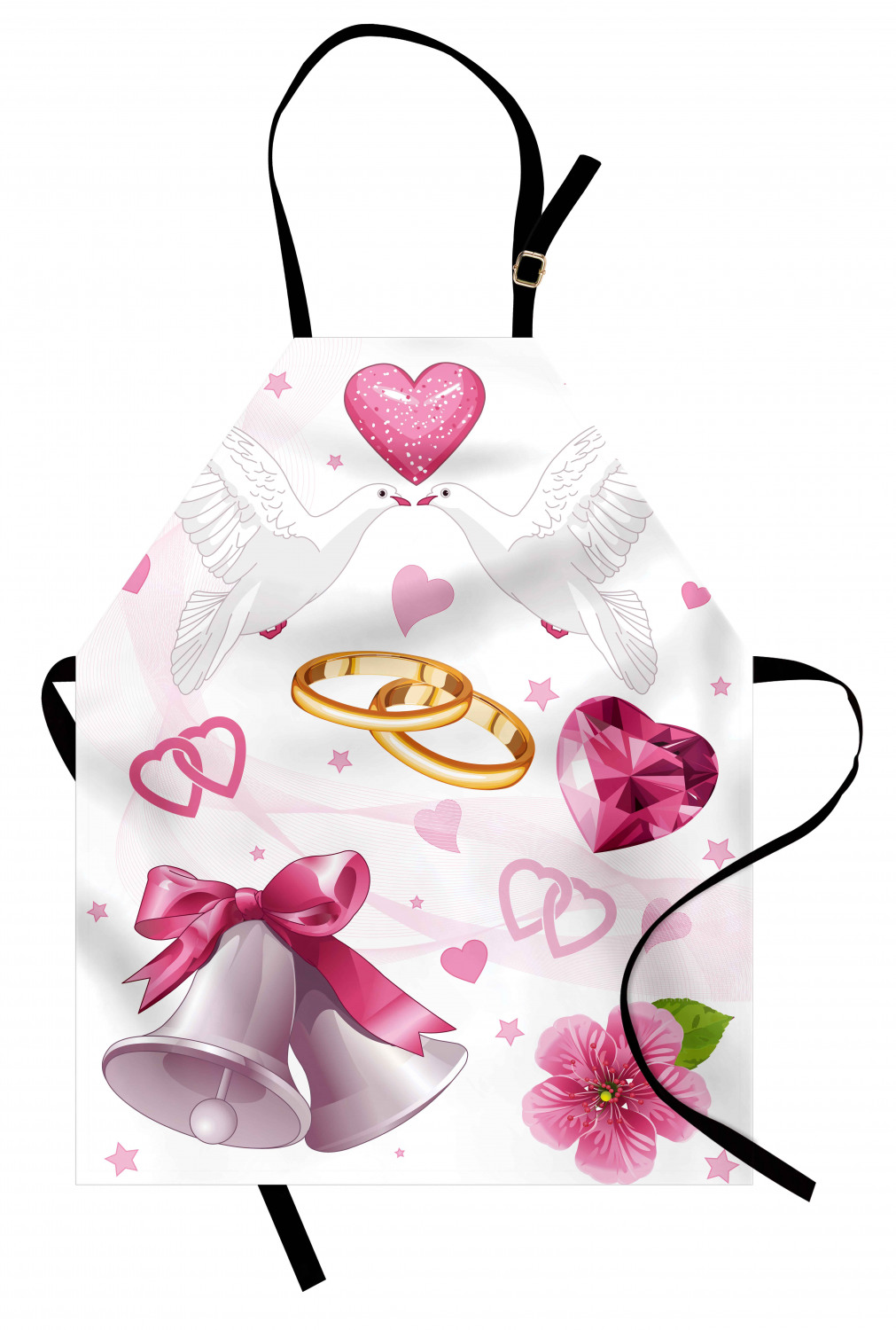 Ambesonne Pinkish Apron Unisex Kitchen Bib with Adjustable Neck Cooking Baking