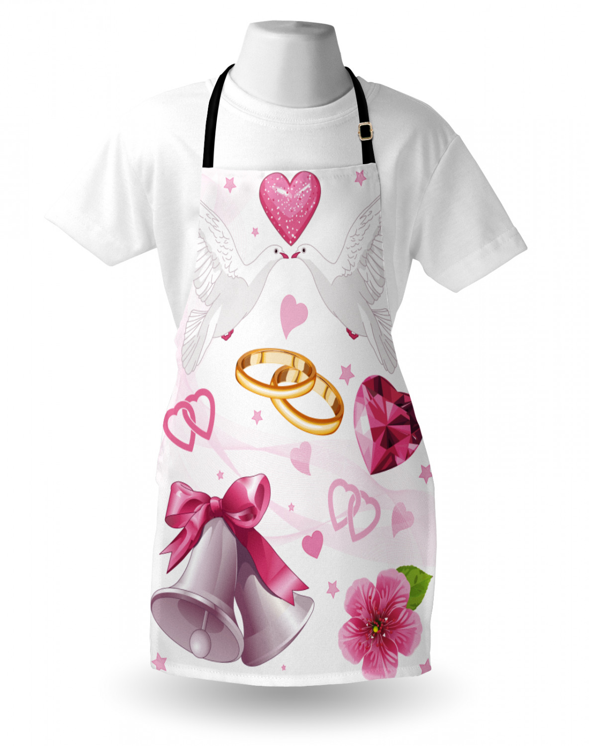 Ambesonne Pinkish Apron Unisex Kitchen Bib with Adjustable Neck Cooking Baking