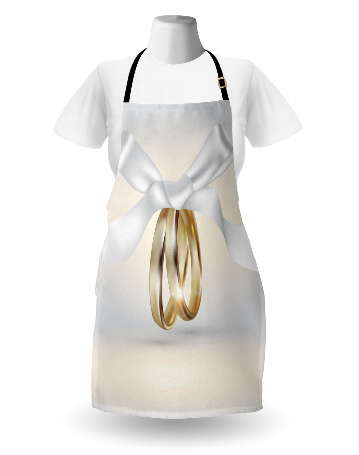 Wedding Apron Unisex Kitchen Bib with Adjustable Neck for Cooking Baking