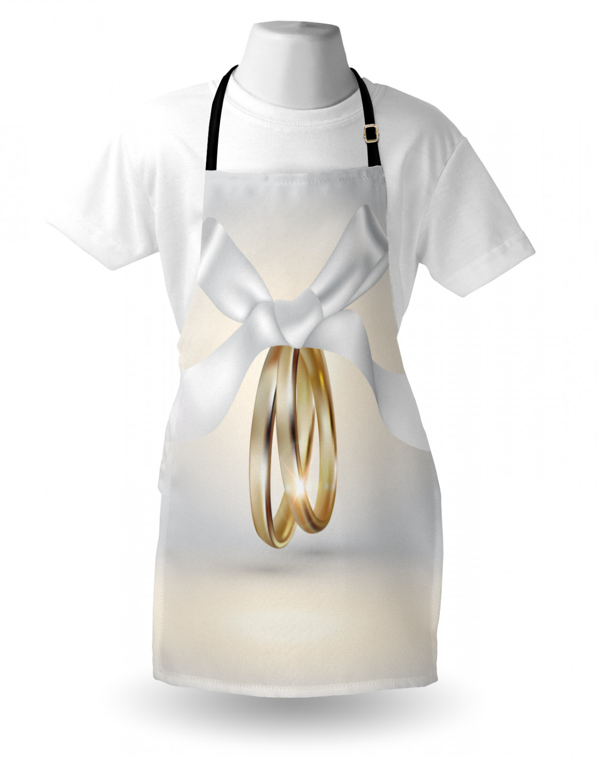 Wedding Apron Unisex Kitchen Bib with Adjustable Neck for Cooking Baking