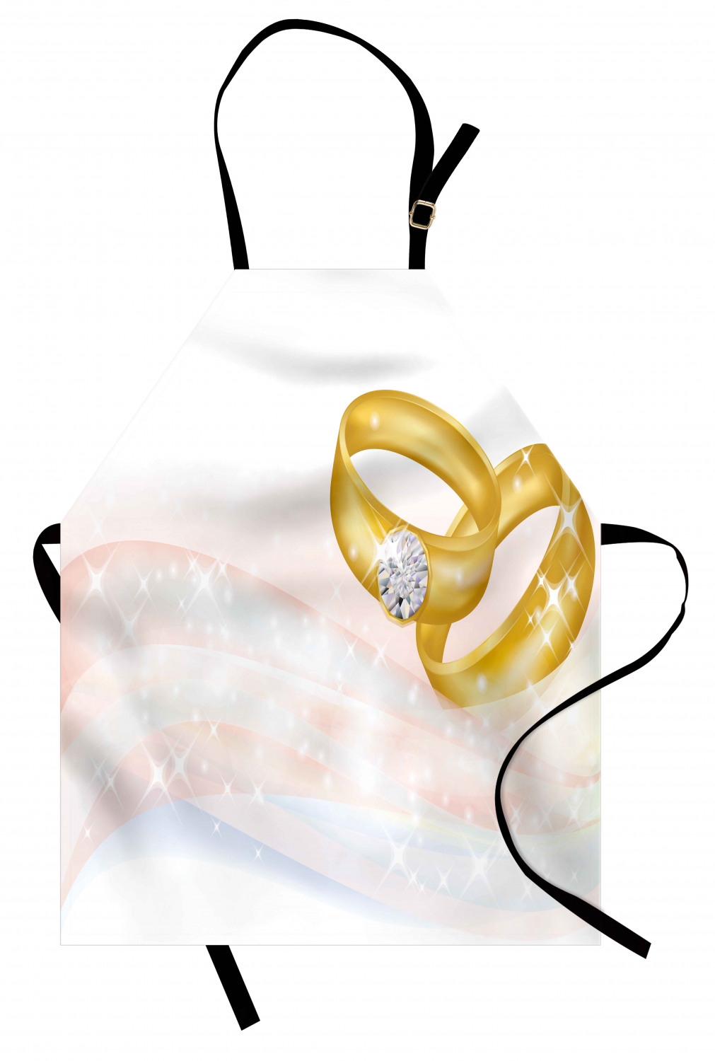 Wedding Apron Unisex Kitchen Bib with Adjustable Neck for Cooking Baking