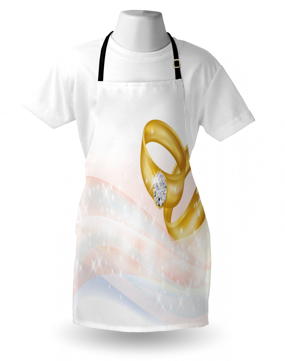 Wedding Apron Unisex Kitchen Bib with Adjustable Neck for Cooking Baking