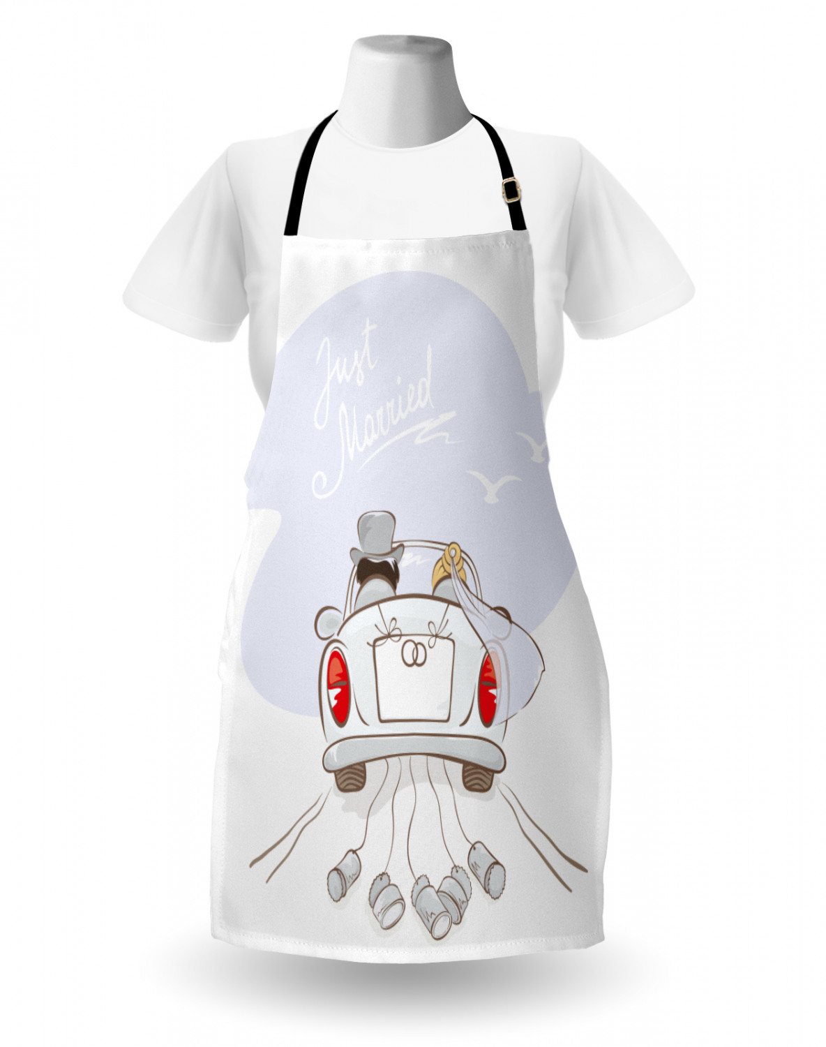 Ambesonne White Apron Unisex Kitchen Bib with Adjustable Neck Cooking Baking