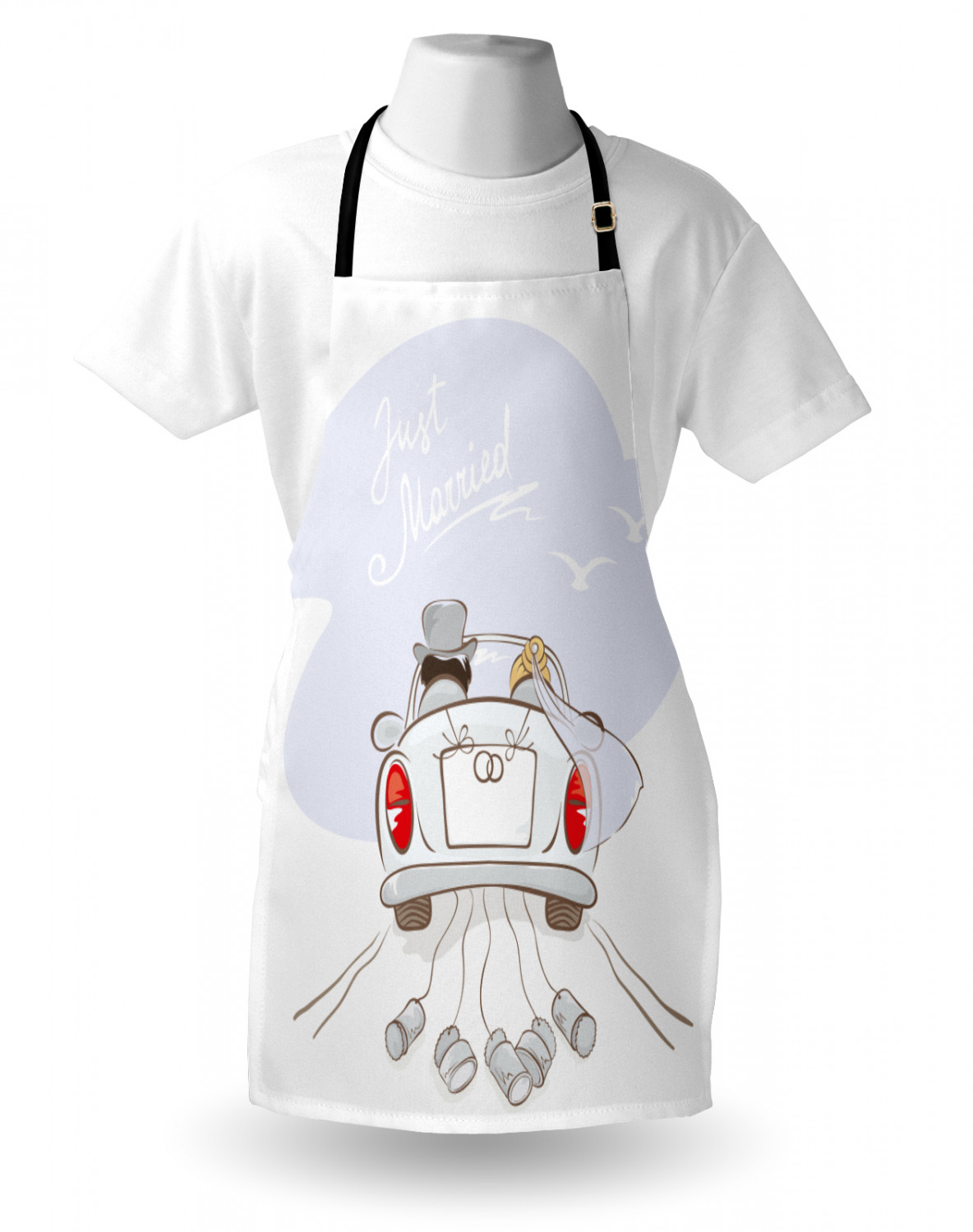 Ambesonne White Apron Unisex Kitchen Bib with Adjustable Neck Cooking Baking