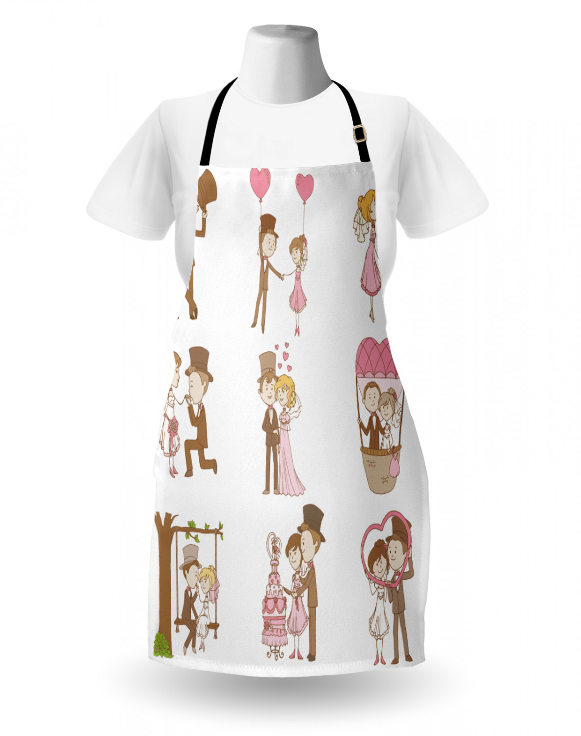 Ambesonne Retro Apron Unisex Kitchen Bib with Adjustable Neck Cooking Baking