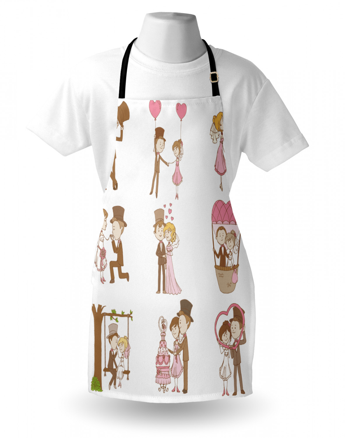 Ambesonne Retro Apron Unisex Kitchen Bib with Adjustable Neck Cooking Baking