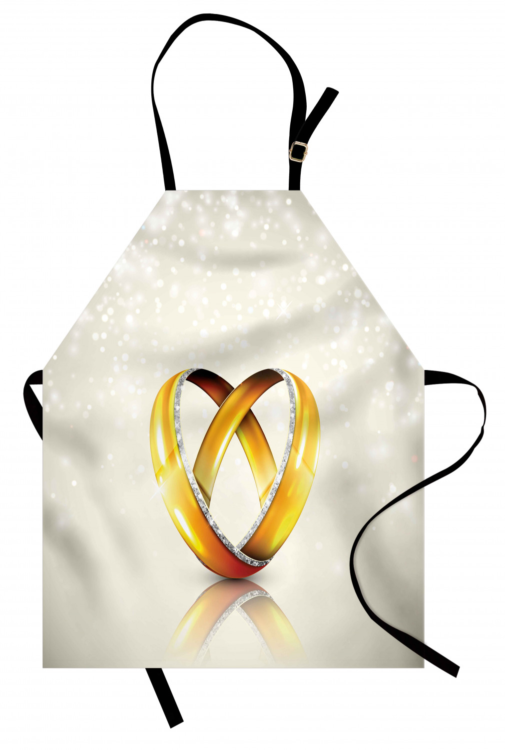 Wedding Apron Unisex Kitchen Bib with Adjustable Neck for Cooking Baking