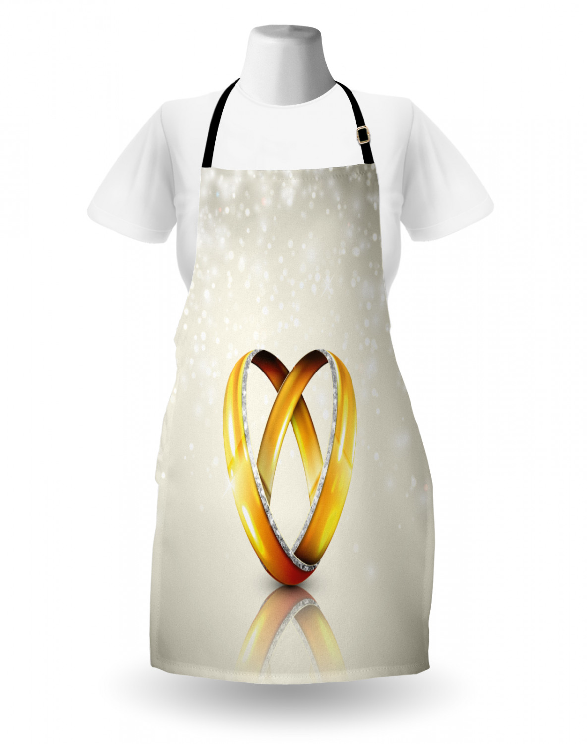 Wedding Apron Unisex Kitchen Bib with Adjustable Neck for Cooking Baking