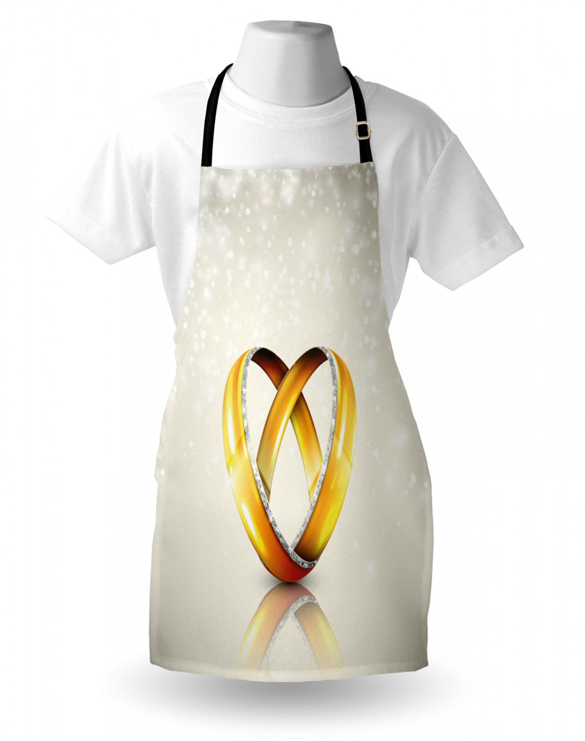 Wedding Apron Unisex Kitchen Bib with Adjustable Neck for Cooking Baking