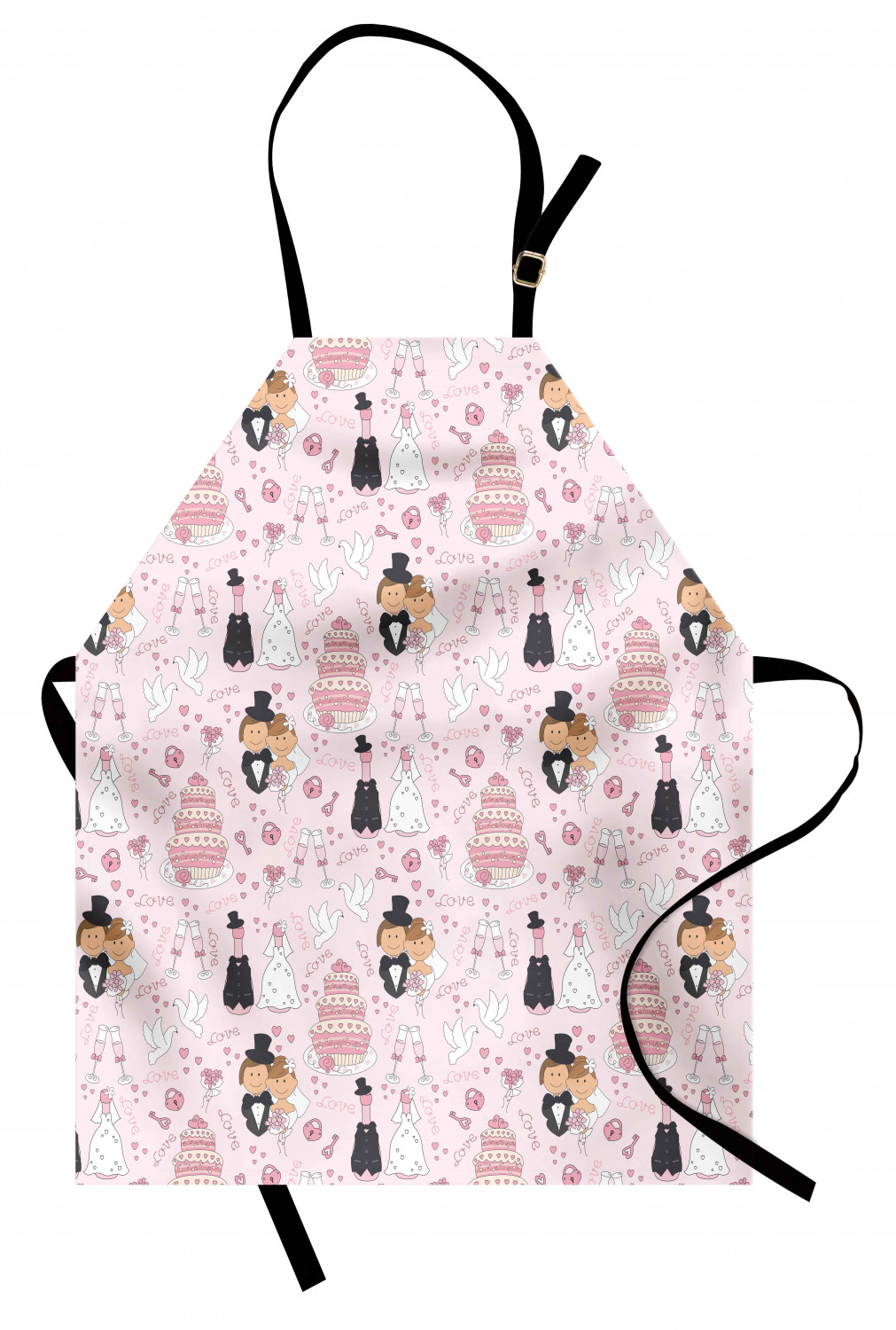 Ambesonne Pinkish Apron Unisex Kitchen Bib with Adjustable Neck Cooking Baking