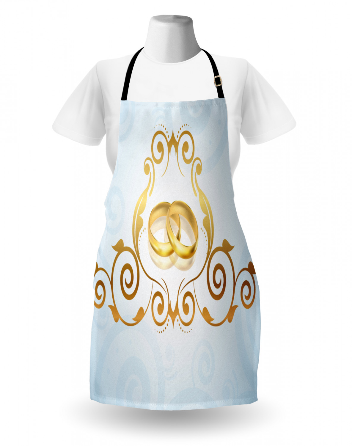 Wedding Apron Unisex Kitchen Bib with Adjustable Neck for Cooking Baking