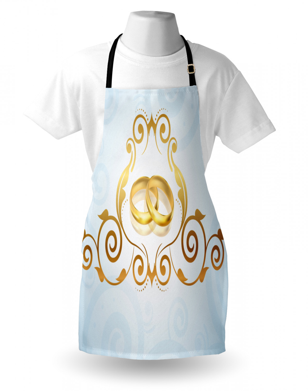 Wedding Apron Unisex Kitchen Bib with Adjustable Neck for Cooking Baking