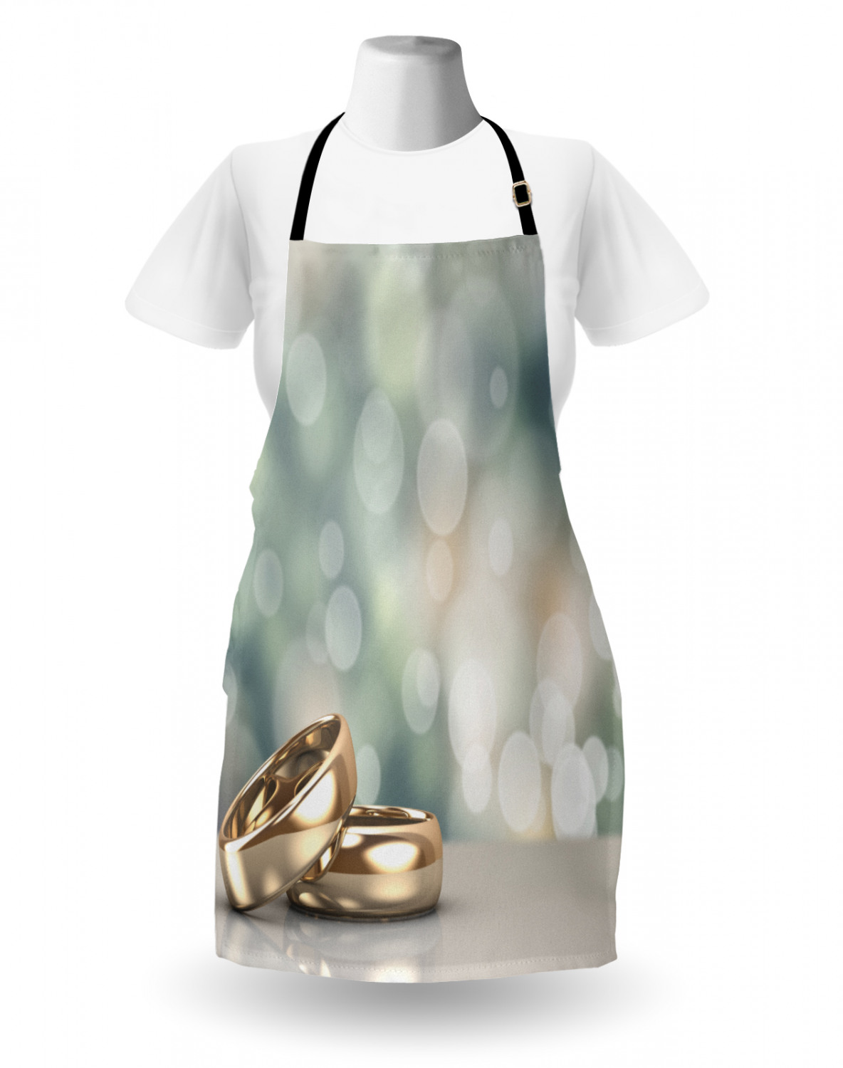 Wedding Apron Unisex Kitchen Bib with Adjustable Neck for Cooking Baking