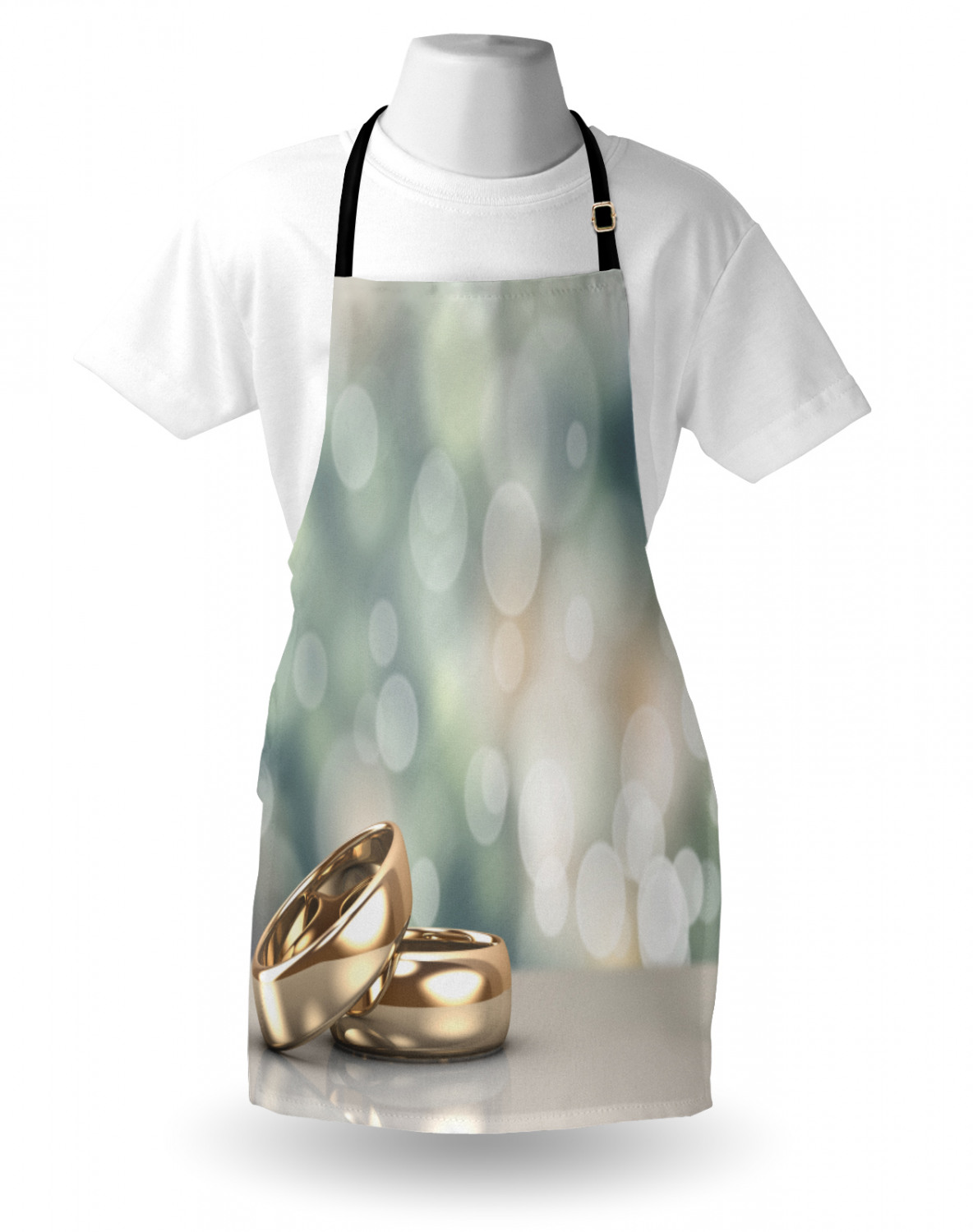 Wedding Apron Unisex Kitchen Bib with Adjustable Neck for Cooking Baking