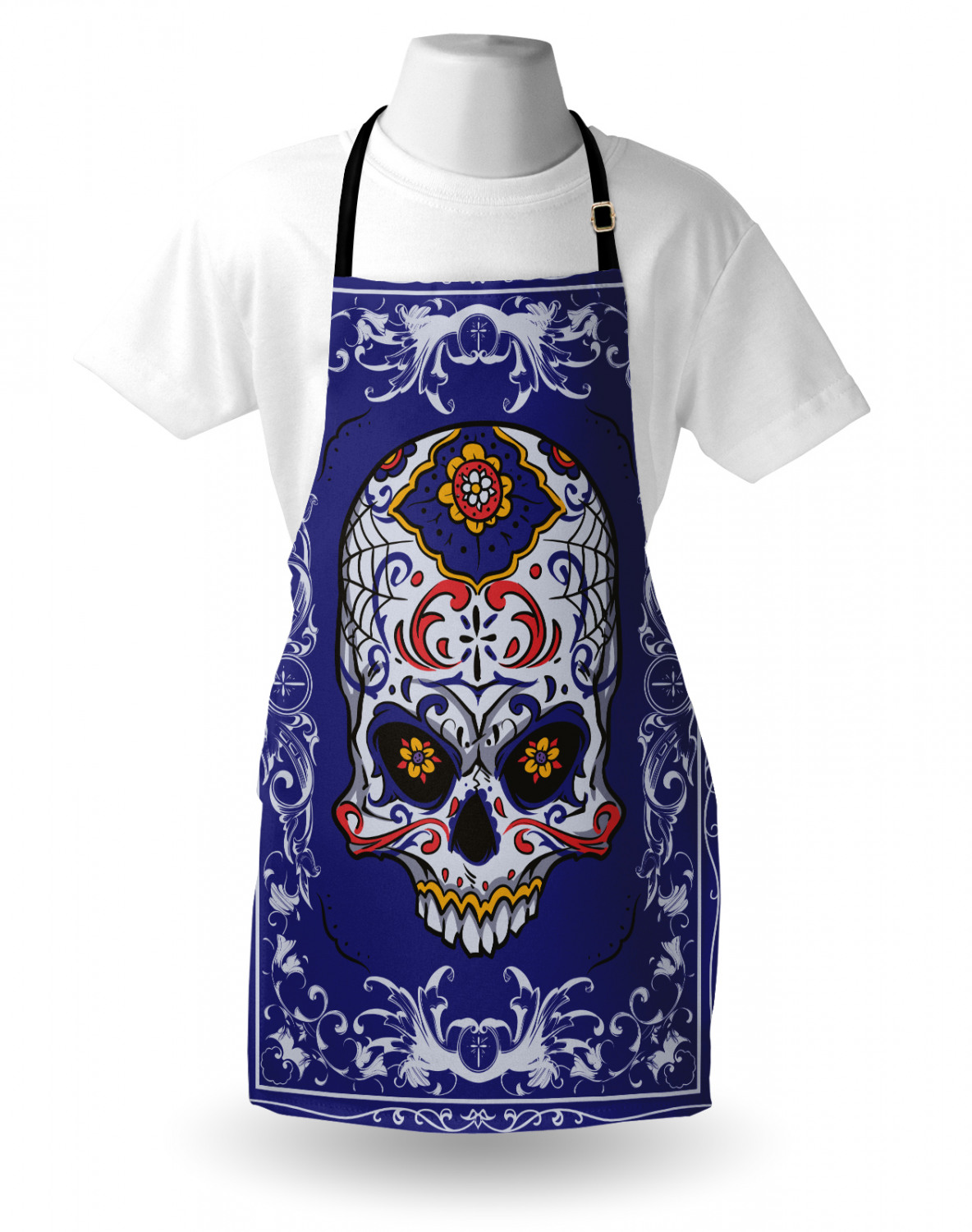 Sugar Skull Apron Unisex Kitchen Bib with Adjustable Neck Cooking ...