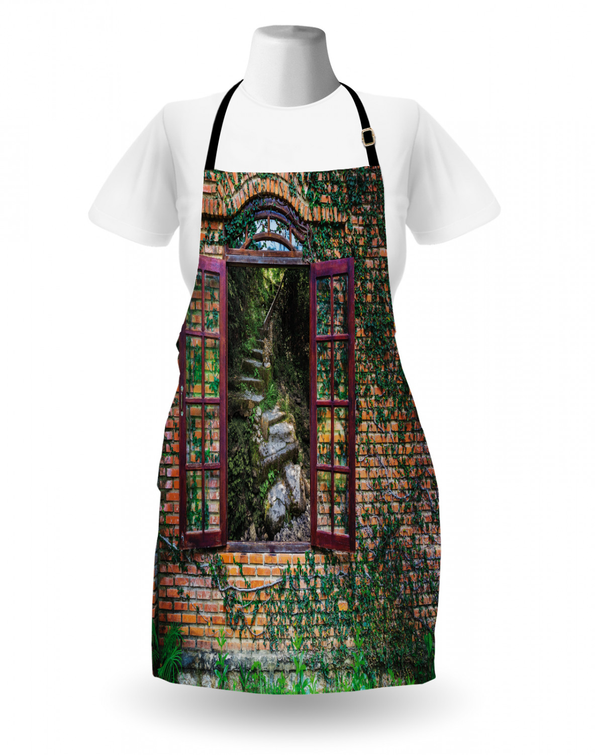 Ambesonne Durable Apron Bib Adjustable Neck for Gardening and Cooking