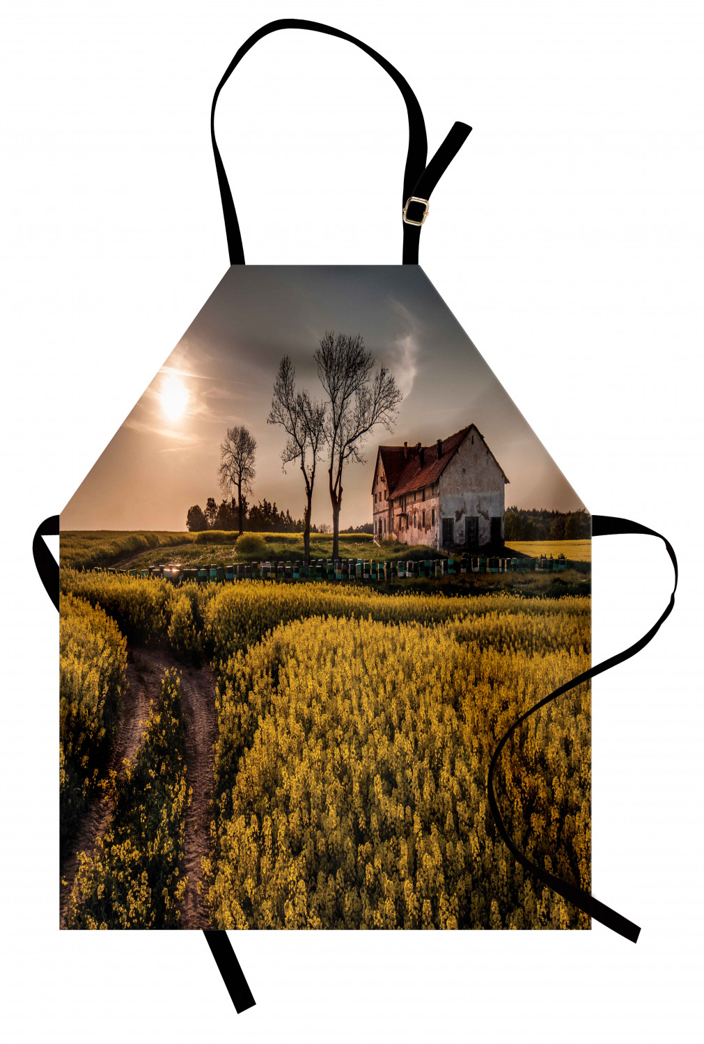 Ambesonne Durable Apron Bib Adjustable Neck for Gardening and Cooking