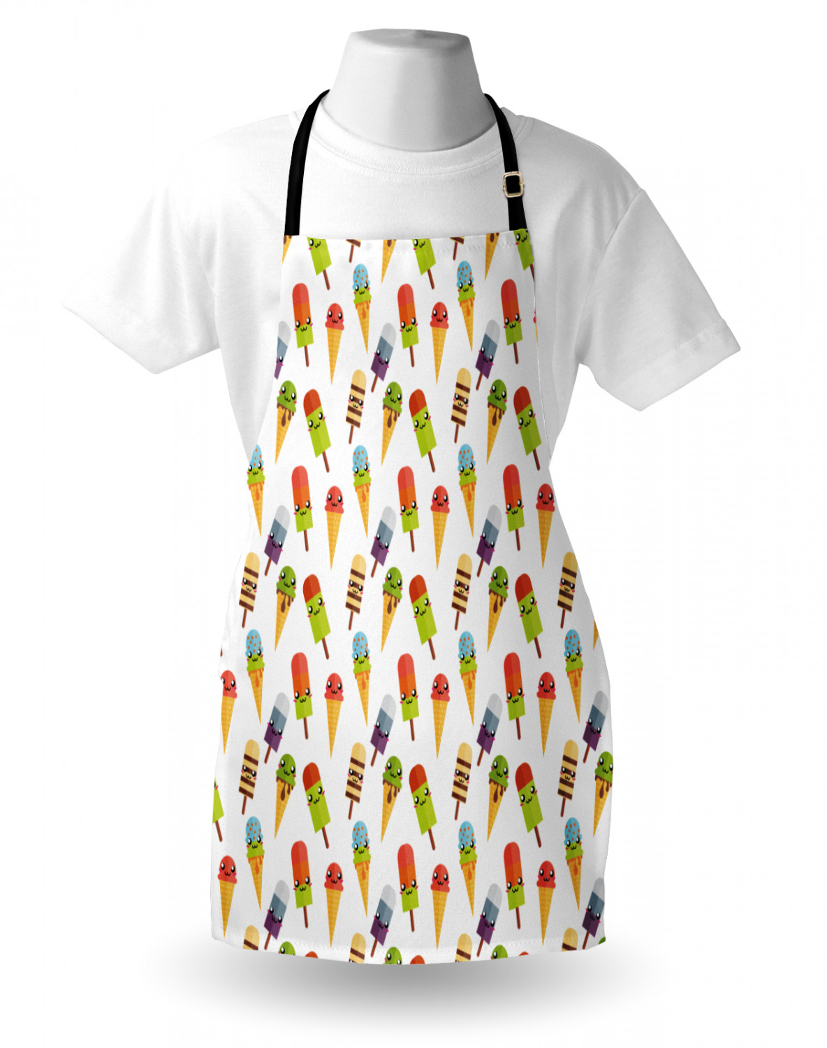 Ice Cream Apron Unisex Kitchen Bib with Adjustable Neck for Cooking ...